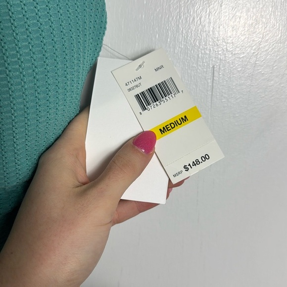 NWT Becca Women's Line In The Sand One-Piece Swimsuit Teal Size Medium - Picture 4 of 10